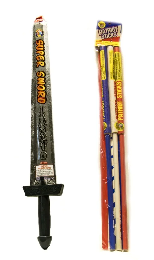 Sword and patriotic sparklers